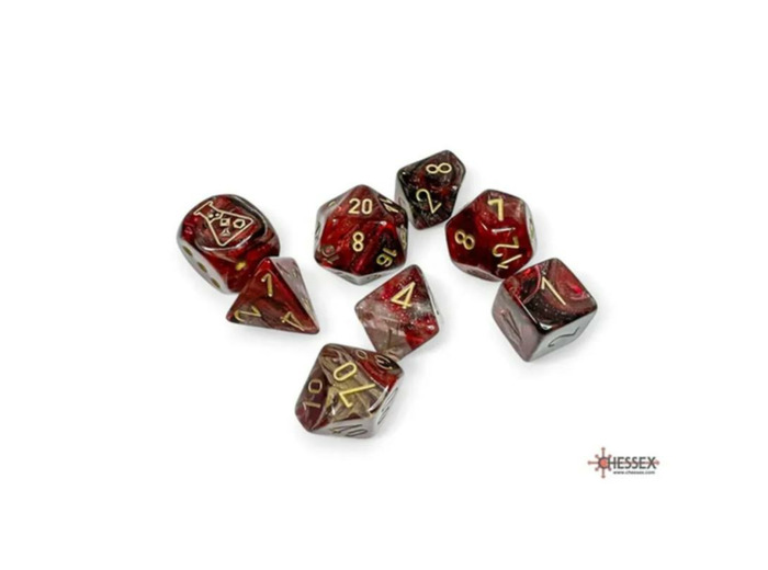 CHESSEX - Set de 8 dés - BOREALIS Cosmos / Or (Lumière Noire)