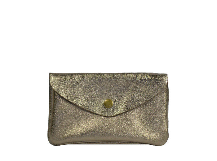 Farfouillette Porte-monnaie Cuir brillant GM Taupe