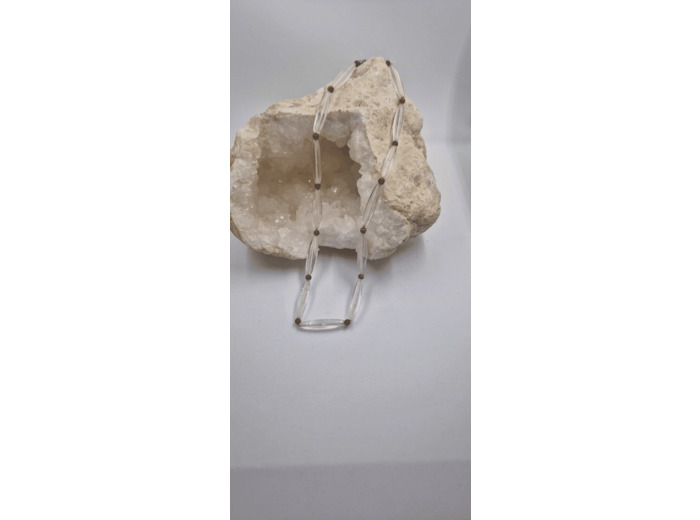 Collier quartz baguette oeil de tigre fermoir argent 925 olpa2079/2080