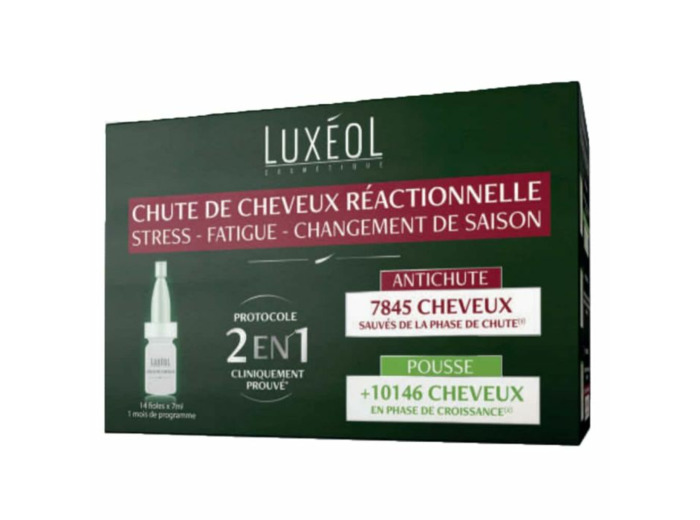 Chute de Cheveux Réactionnelle 2en1 14 fioles de 7ml Luxeol