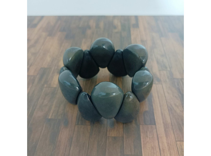 Bracelet Kim gris en ivoire végétal