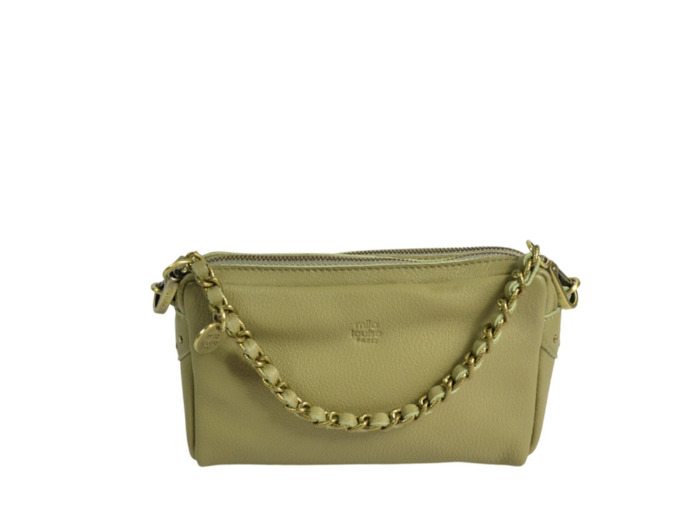 Mila Louise Mama XS C1 Petit Sac Trotteur Cuir Grainé Oyster