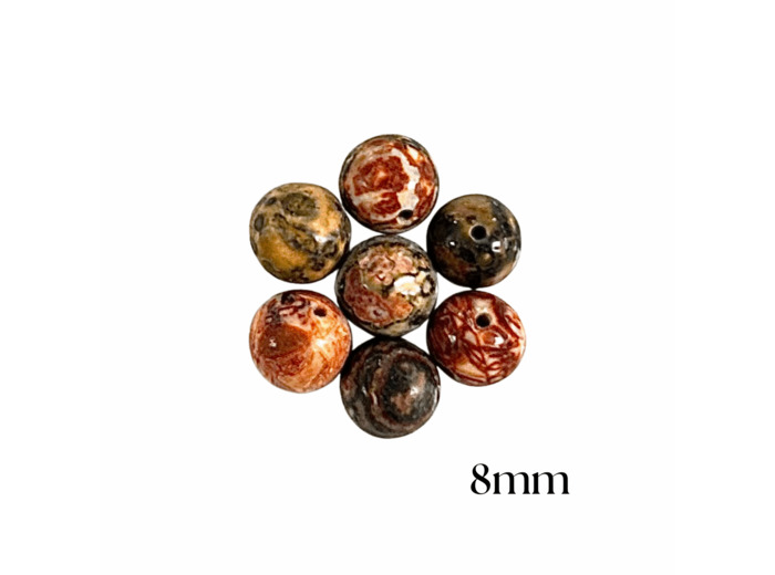 PERLES JASPE LÉOPARD