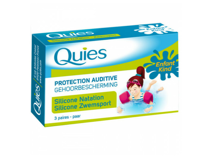 Protection Auditive Silicone Natation Enfants 3 Paires Quies
