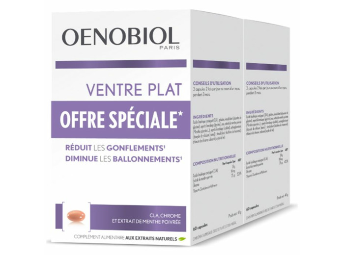 Ventre Plat 2x60 Capsules Minceur Oenobiol