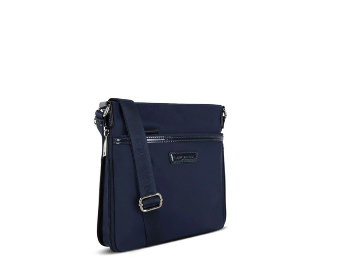 Lancaster Basic Verni Sac Porté Travers 514-59 Bleu Foncé