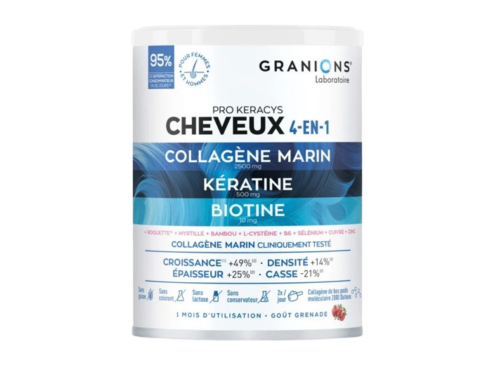 GRANIONS PRO KERACYS Collagène Cheveux 4 en 1 Poudre - 300g