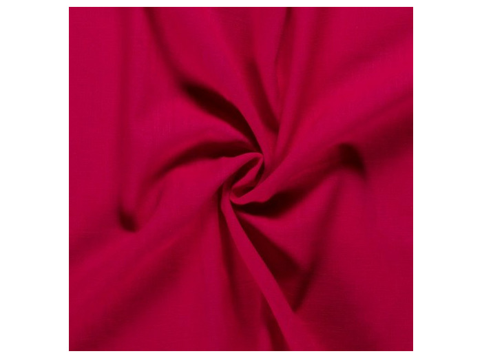 Tissu lin rose fuchsia
