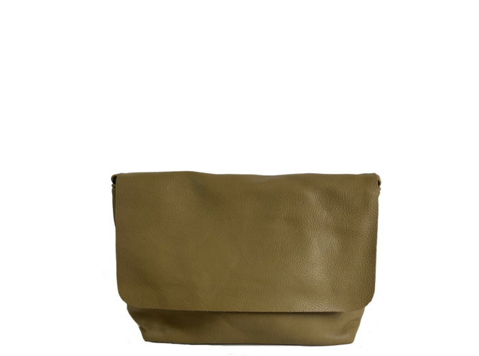 Farfouillette Grand Sac Porté Travers A Rabat Et Similicuir Effet Grainé Sable