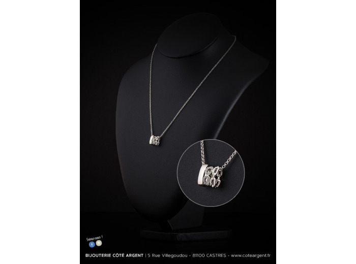 Collier argent 925/1000ème motif découpé