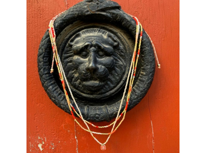 Collier perles Miyuki orange et doré – Belle mais pas que