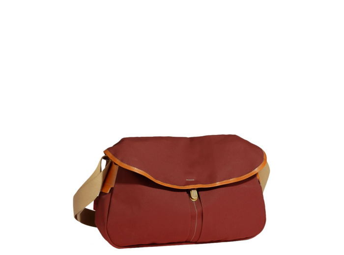 Bleu De Chauffe Léon Sac Besace En Coton Bleu Rouge Cardinal