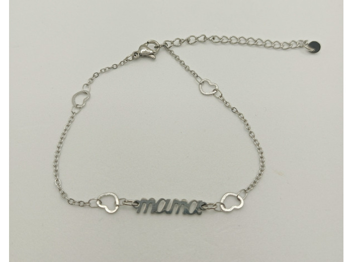 Bracelet cœur argenté "MAMA"