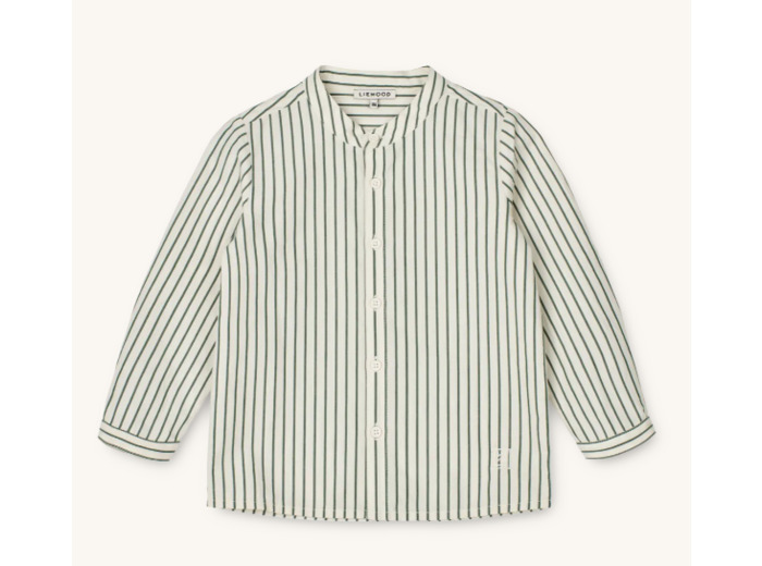 Chemise rayé 7 ans vert/blanc
