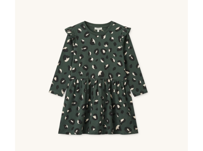 Robe Leopard vert foncé Lima