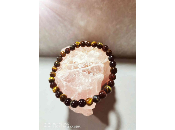 Bracelet 3 oeils (Tigre taureau et Faucon)6mm