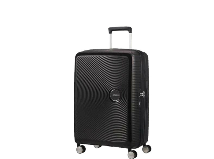 American Tourister Sound Box Spinner 67 cm Valise Trolley 4 Roues Black Bass