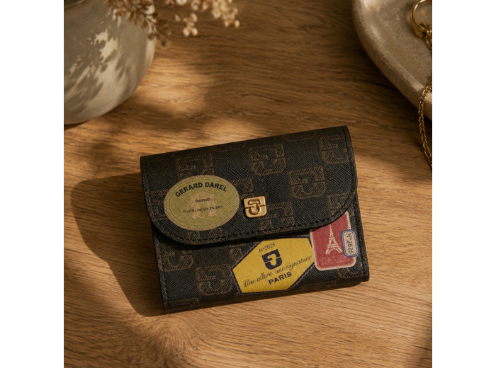 Gérard Darel Wallet Petit Portefeuille En Toile Enduite Avec Détails Multicolor