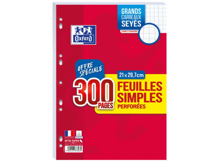 Feuillets mobiles 21x29.7 - Séyès - Pack de 300 pages