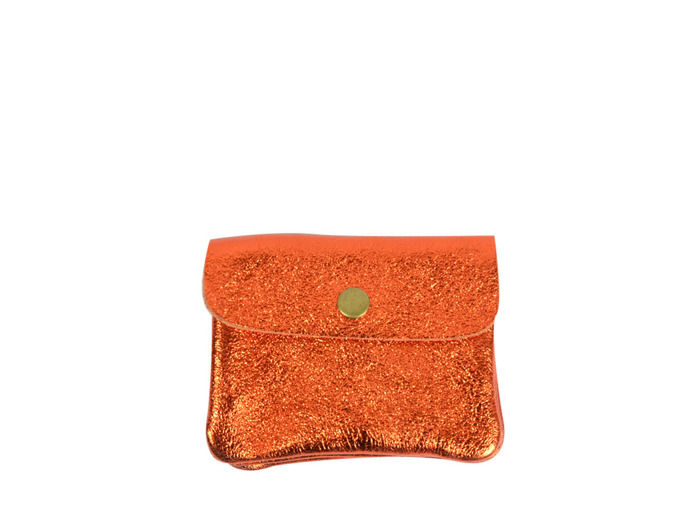 Farfouillette Porte-monnaie compact Cuir PM Orange