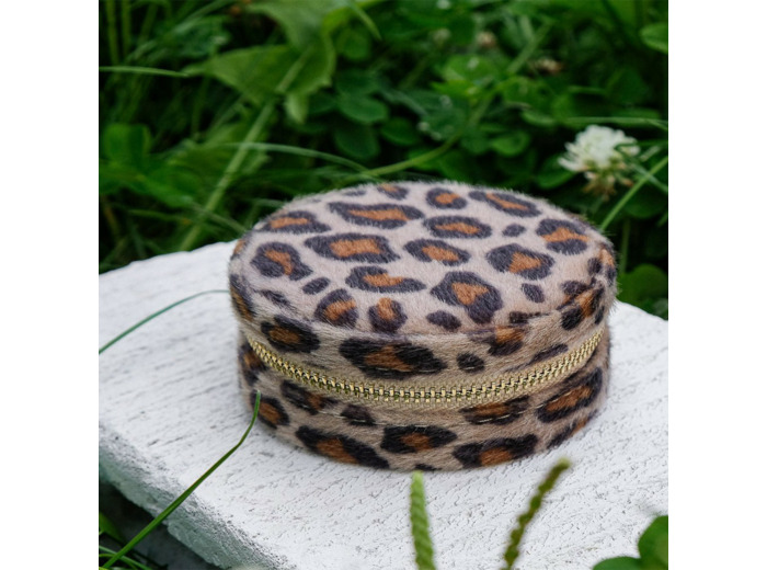 Maison Scarlett Boîte à Bijoux De Voyage Yvonne En Velours Léopard