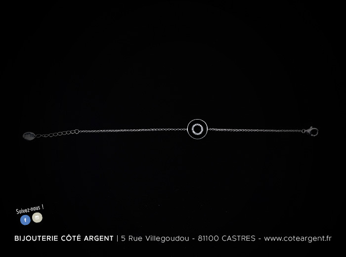 Bracelet argent 925/1000ème et onyx