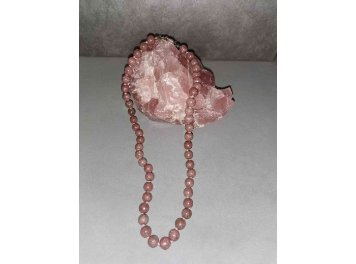 Collier perles aventurine rouge 8mm