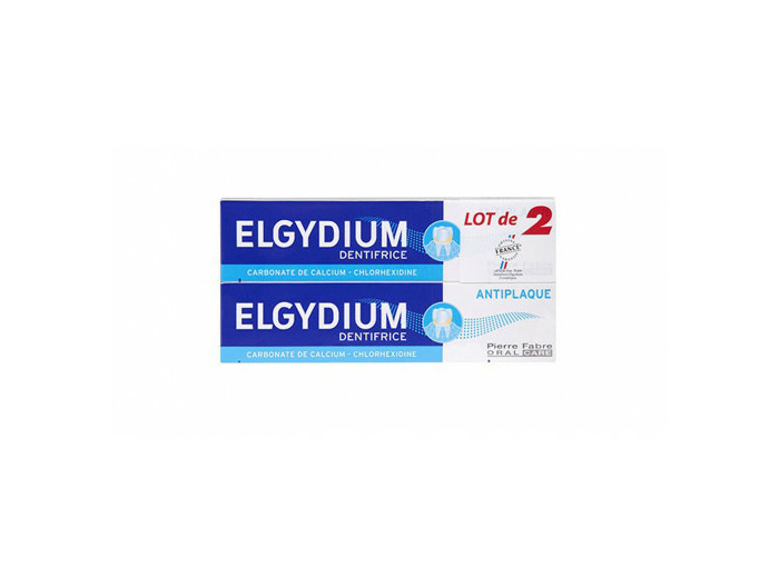 Dentifrice Anti-plaque 2x75ml Elgydium