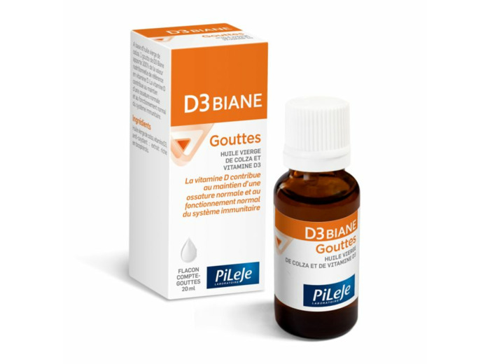 Vitamine D3 Biane Gouttes 20ml Pileje