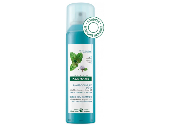 Shampooing sec Detox 150ml Menthe Aquatique Cheveux exposés à la pollution Klorane