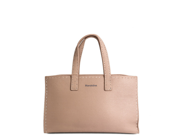 Farfouillette Sac Porté Main Avec Surpiqûres Rose