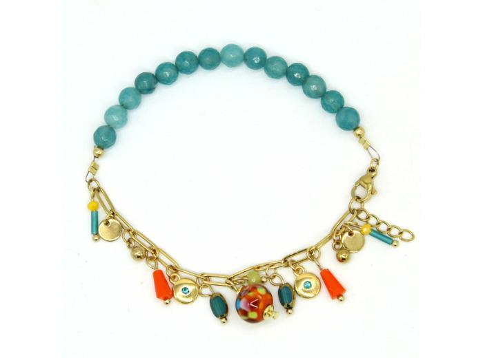Bracelet agathe et Murano PAPAYA