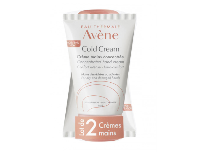 Creme Mains Concentree Peaux Dessechees Ou Abimees 2x50ml Cold Cream Avène