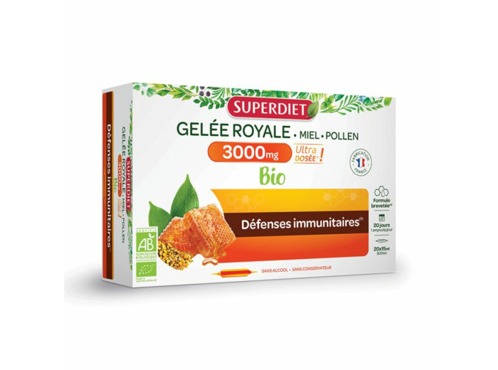 SUPERDIET GELEE ROYALE 3000MG BIO 20X15ML