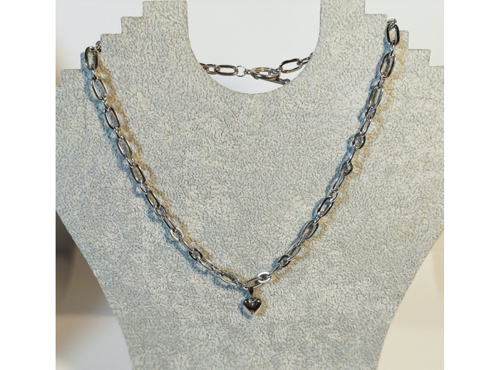Collier grosse chaîne cœur