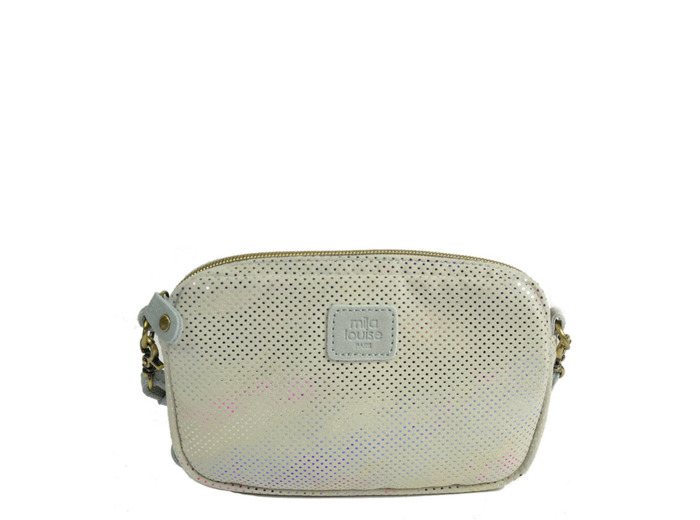 Mila Louise Trotty DS Mini Sac Trotteur Toile Pois Azur