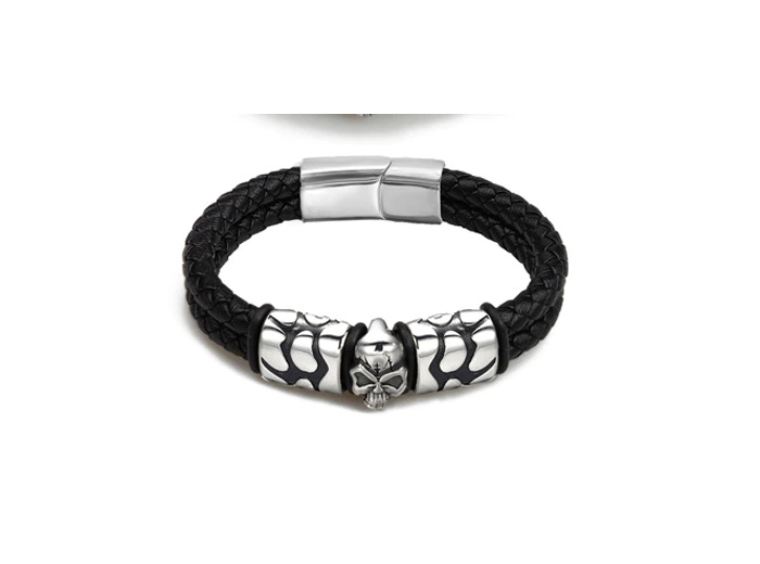 Bracelet tendance en cuir véritable pour hommes 23