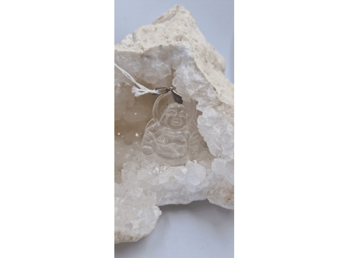 Pendentif bouddha cristal de roche olpa842