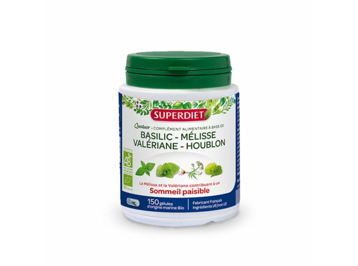 Quatuor Sommeil Paisible Melisse Bio 150 Gelules Superdiet