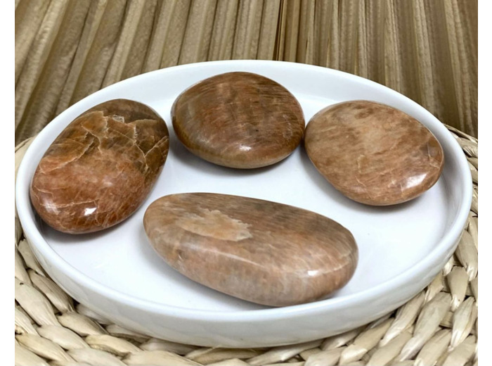 Galet pierre de lune orange