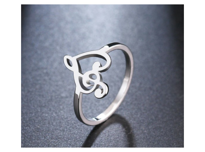 Bague cœur clé de sol