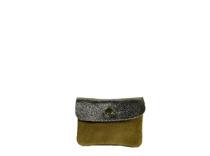 Farfouillette Petit Porte-Monnaie En Daim Camel / Doré