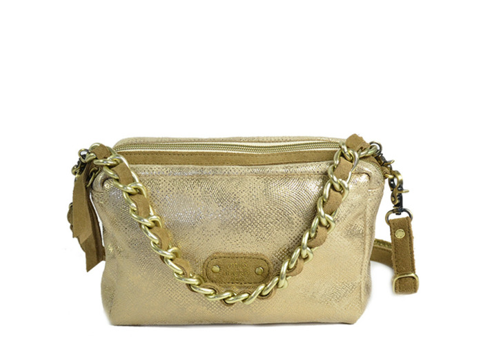 Mila Louise Mama PG2 Sac Trotteur Toile Garnie Cuir Ambre