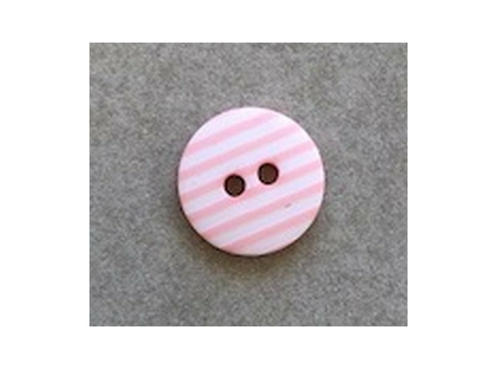 Bouton rayé rose 12 mm