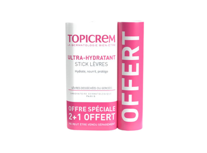Stick lèvres Ultra-Hydratant 2+1 Offert Desséchées ou Gercées Topicrem