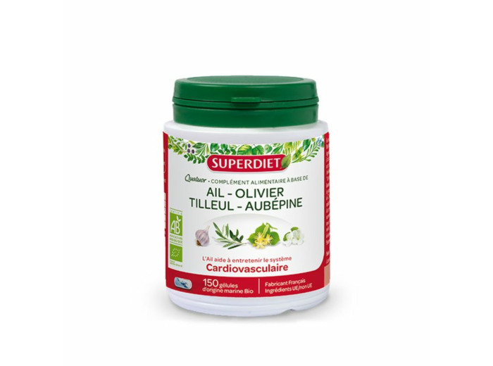 Quatuor Cardiovasculaire Ail Bio 150 Gelules Superdiet