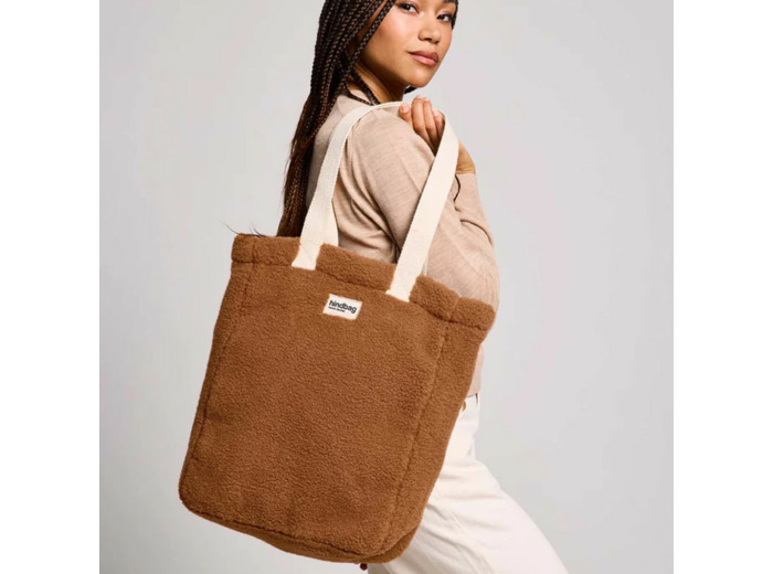 Hindbag Paul Tote Bag et Cabas Fausse Fourrure Teddy Brun