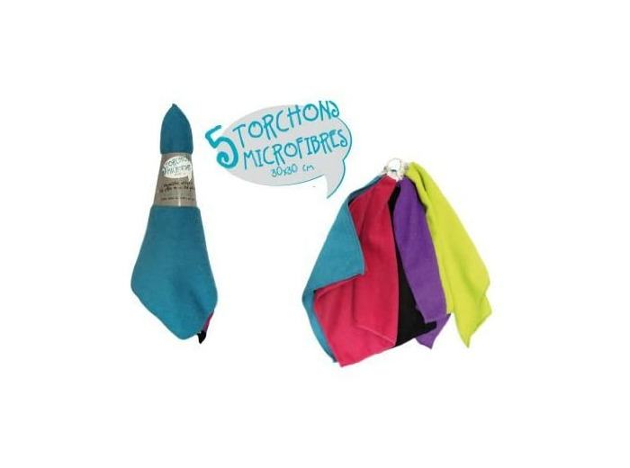 Lot 5 torchons micro fibres 30x30cm - ME2135