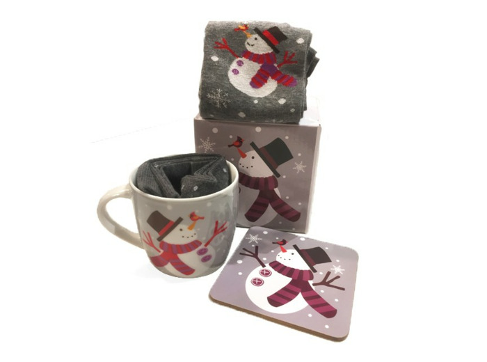 Coffret Noël chaussettes - Bonhomme de neige
