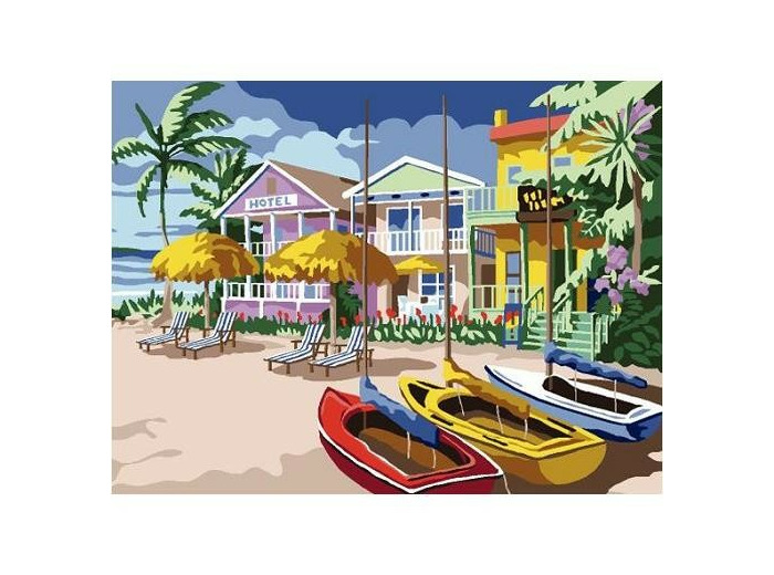 Kit canevas village tropical